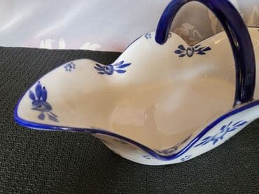 vece solje: Porcelanska,nova,vintaz korpa,rucno oslikana. Nova veca korpa — 3