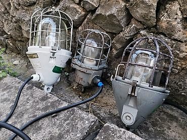 lusteri industrijski dizajn: Lampe industrijske stare 5 kom autentične 5 kom ispravne — 7