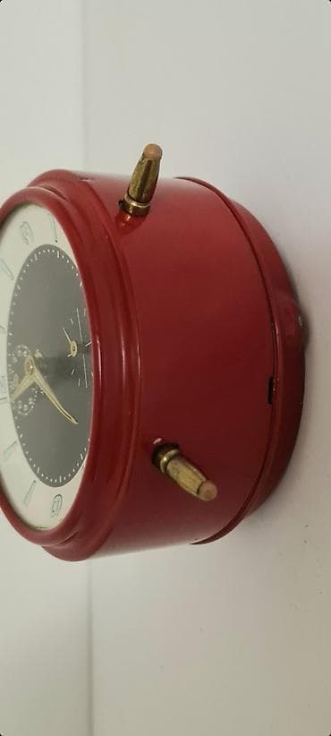 Tools & Equipment: ★ Na prodaju lep, crveni nemački kolekcionarski sat-budilnik stare — 7