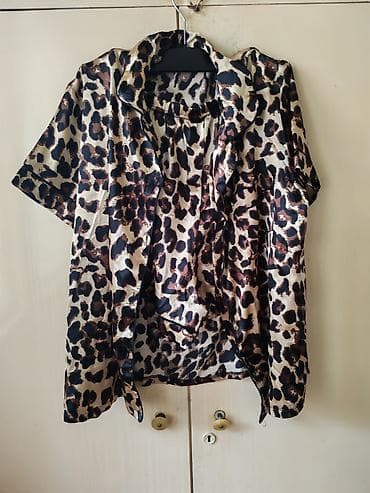 sorc za spavanje: Damska pidžama – leopard print, satenski izgled - Set od dve delove — 1