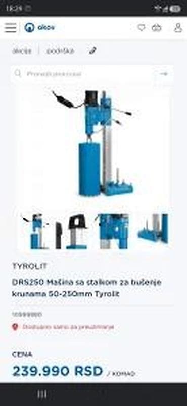 TYROLIT MASINA ZA DIJAMANTSKO BUSENJE 250MMM | Masina je ispravna