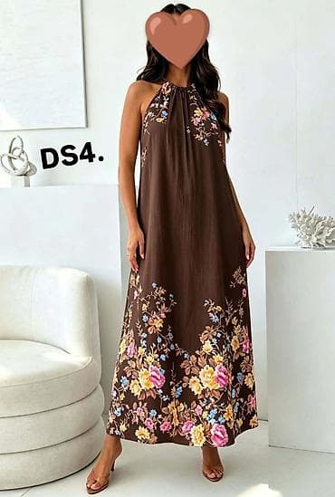 top svecani: Haljina – duga maxi haljina sa cvetnim dezenom - Model: ležeran — 2