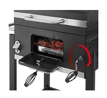 rešetka za roštilj 100 x 50: GRILL MEISTER KANSAS Roštilj na drveni ugalj – sa poklopcem i — 3