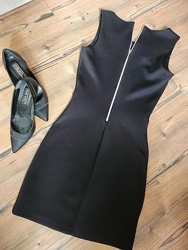 svecane haljine niš: Crna elegantna haljina bez rukava – Fervente, veličina 38 - Boja — 3