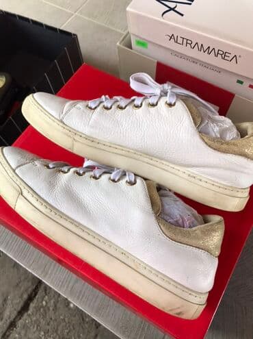 nike tn b: Bele kožne patike – Altramarea - Materijal: prirodna koža sa — 1
