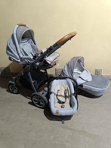 chanel bebe: Komplet 3 u 1 dečja kolica (siva) - Kolica sa reverzibilnom sportskom — 1