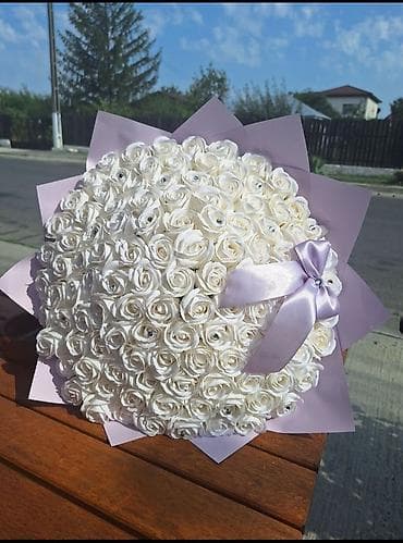 materijal za vez: Ručni buketi od satenskih ruža - Veliki, raskošni aranžmani sa — 2