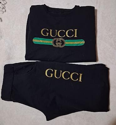 gucci majice original: Gucci ženski komplet trenerke – gornji deo i donji deo - Boja: crna - — 2