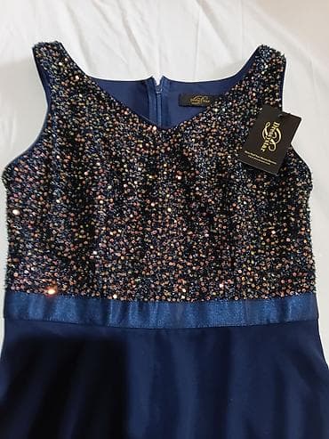 mašne za svadbu: Elegantna koktel haljina Dressystar – tamnoplava - Gornji deo — 8