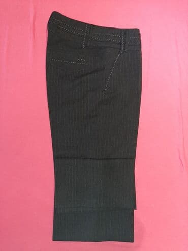 tunika i pantalone: Elegantne pantalone tamno sive boje sa sivim prugicama i lepim — 7