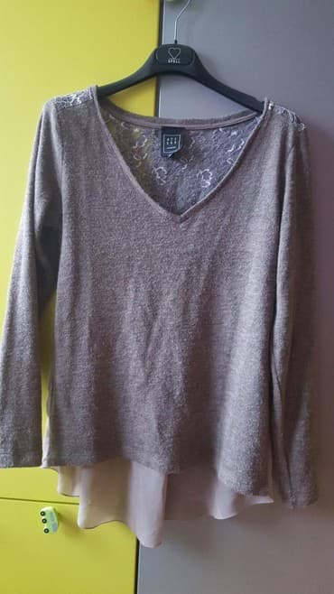 plus size tunike: S (EU 36), Pamuk, Jednobojni, bоја - Siva — 1