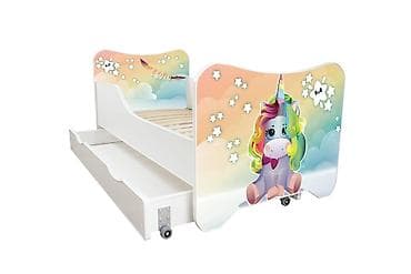 tramboline za decu akcija: Dečiji Krevet 160x80 cm Happy Kitty + Fioka Unicorn Sky - Materijal — 2