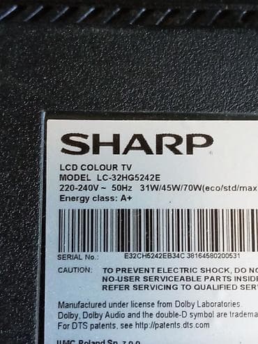 polovni tv: Sharp LCD televizor – model LC-32HG5242E u delovima - Dijagonala: 32 — 4