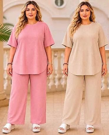 Komplet široka majica i ravne pantalone. - Model komforan komplet sa na lalafo.rs Komplet široka majica i ravne pantalone. - Model komforan komplet sa
