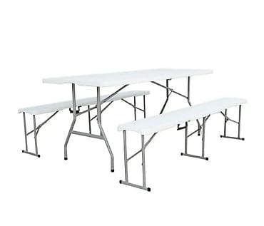 ormar dubine 40 cm: Set sklopivi baštenski sto + 2 klupe - Praktičan komplet za dvorište — 1