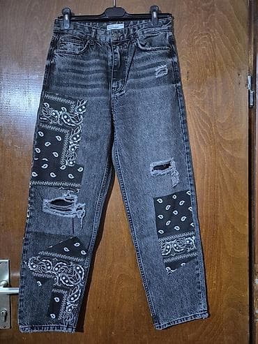 Farmerke: Rifirane farmerke – plavi denim - Kroj: ravne nogavice sa visokim — 6