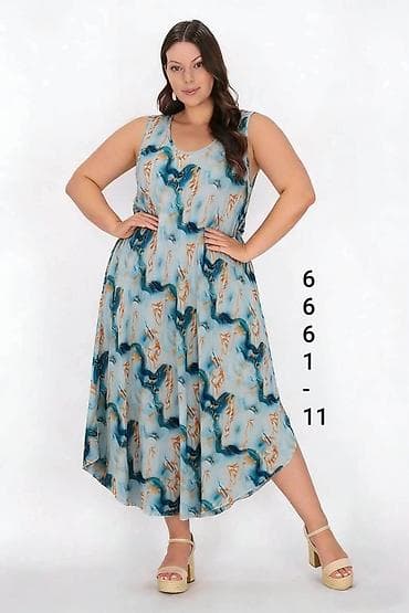 oversize haljine: Letnja haljina bez rukava, model 6661-11, u više dezena. - Kroj — 6