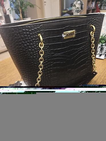 Jewellery: MONA ženska torba – crna, kroko šara - Model: elegantna tote/šopper — 4