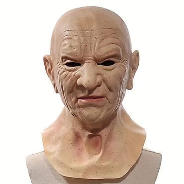 Kupaći kostimi: Ultra-realistična maska starije gospođe – celoglava, sa ramenim — 10