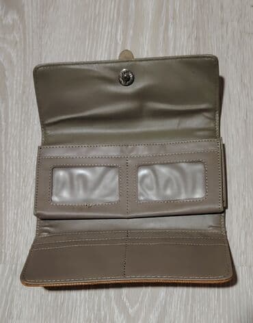 pinceta za vađenje krpelja: Ženski novčanik – bež/karamel - Materijal: veštačka koža, spoljašnji — 4