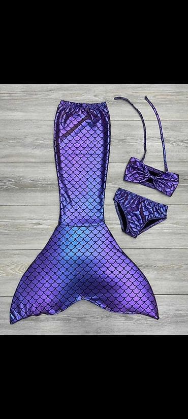 Ljubičasta svetlucava sirena kupaći kostim Trodelni kupaći kostim -