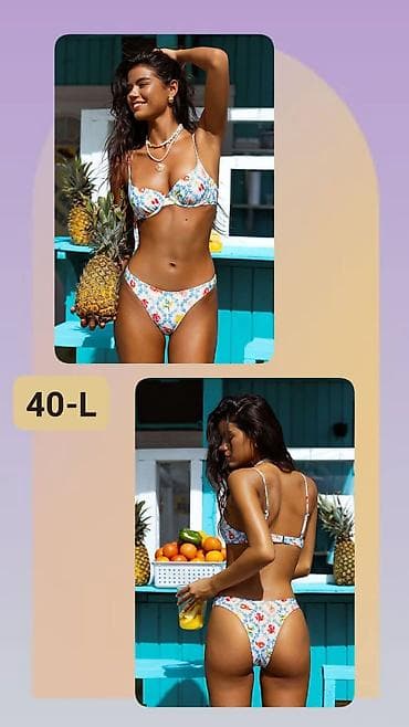 farmerice s: Dvodijelni kupaći kostim – veličina 40-L - Model: bikini sa žičanom — 1
