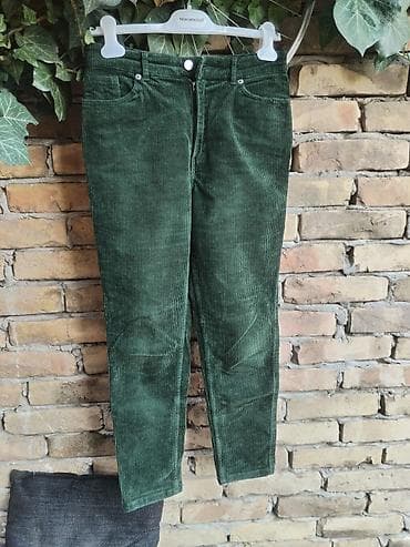 gumene čizme 38: Somot pantalone, velčina M. - Brend: Monki (etiketa vidljiva na — 1
