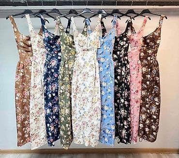 Haljine: Ženska midi haljina s cvetnim printom - Kroj: midi dužina do ispod — 6