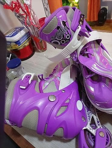 Oprema za skijanje: Rolerke (in-line) za decu – ljubičaste sa sivim i belim detaljima - — 8