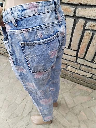 patike leopard print: Farmerke – veličina L - Model: svetloplave teksas farmerke sa — 4