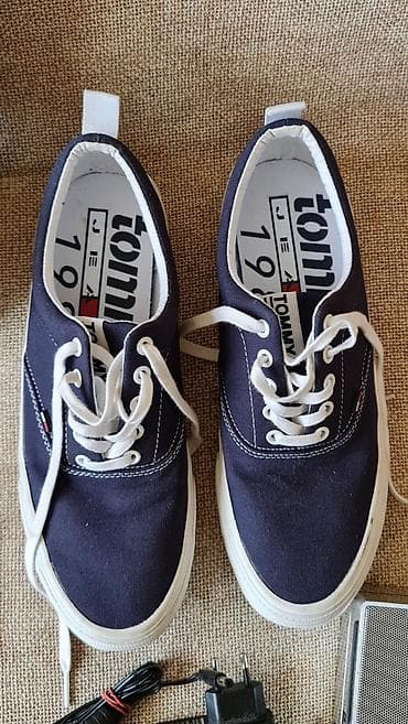 obuca: Tommy Jeans platnene patike – tamnoplave - Model: niskoprofilne — 2