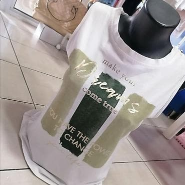 exton patike: Ženske sjajne helanke + majica bez rukava sa printom - Helanke: crne — 3