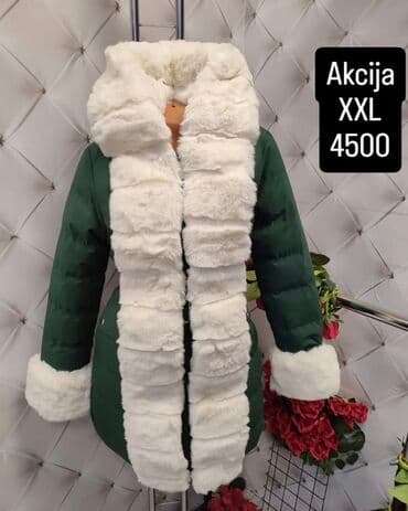 Zimska ženska jakna sa bogatom krznenom postavom i detaljima. - Boja — 1