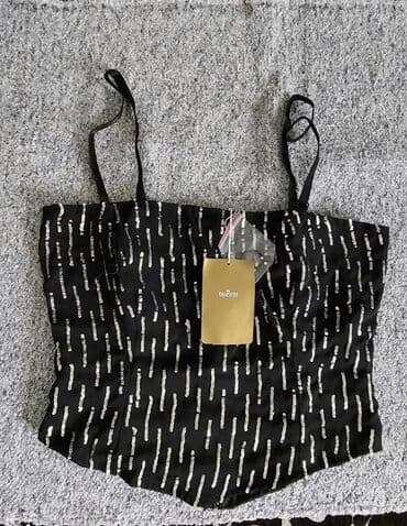 crop top c a: Balmain, S (EU 36), Prugasti, bоја - Crna — 1