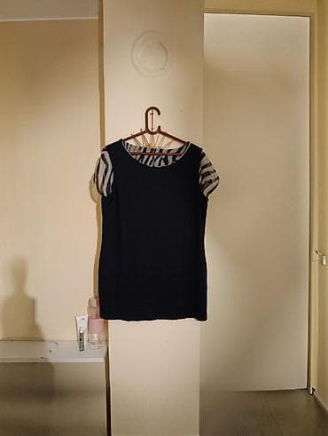 Ženska tunika/haljina do iznad kolena - Boja: crna osnova - Rukavi