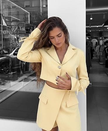 tople pantalone: 🔥Top ženski komplet – krojeni kratki sako i šorts/mini suknja ✅3000 — 3