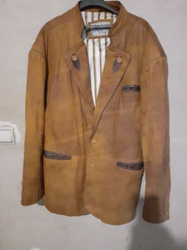 Sweatpants: Leather jacket Genuine leather, 2XL, color - Brown — 1