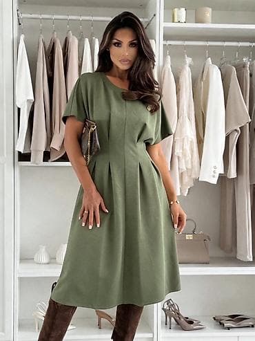 haljine sa ogrtacem: ✅✅Ženska midi haljina sa kratkim rukavima — 4