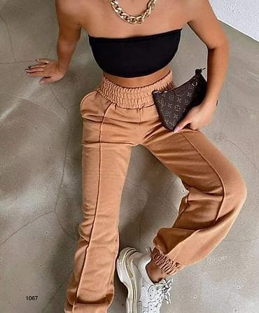 donji deo tech fleece: Trenerke donji deo na linije,dubok pojas. Futer,dostupna nezno tuta — 2