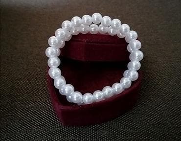 narukvica od perlica: Dve biserne narukvice. Prilagodljive svakoj ruci. Nenošene. Obe za — 3