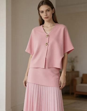 ✨Damski dvodelni komplet – lepršavi kardigan i plisirana suknja ✅2900