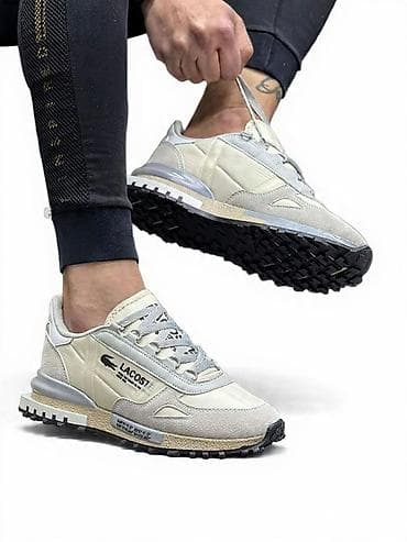 Patike: Lacoste muške patike – bele/svetlosive - Model sa prepoznatljivim — 1