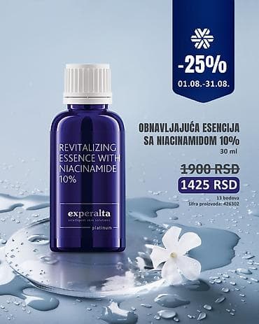 Obnavljajuća esencija sa niacinamidom 10% – 30 ml - Aktivna na lalafo.rs Obnavljajuća esencija sa niacinamidom 10% – 30 ml - Aktivna