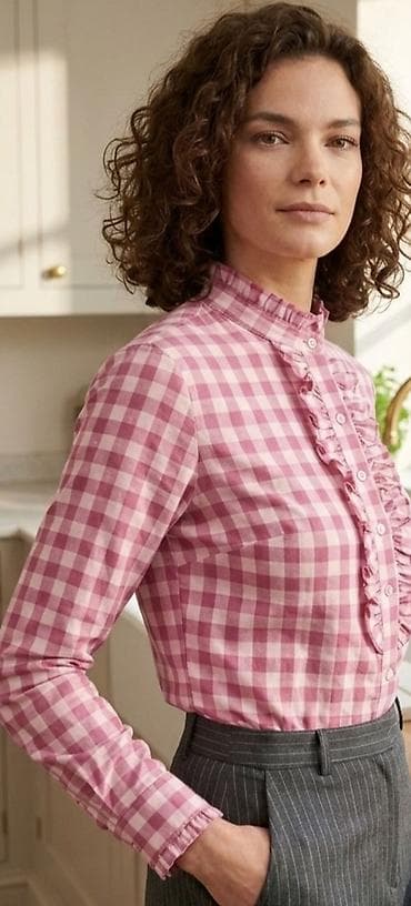 Ženska košulja sa kariranim (gingham) dezenom u ružičasto-beloj na lalafo.rs Ženska košulja sa kariranim (gingham) dezenom u ružičasto-beloj