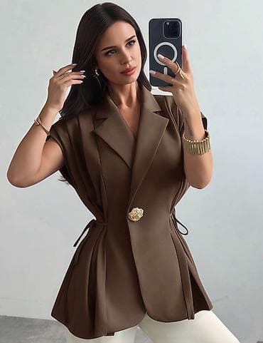 sakoi zenski: ✅Ženski bezrukavni sako – elegantan i moderno krojen prsluk-sako — 1