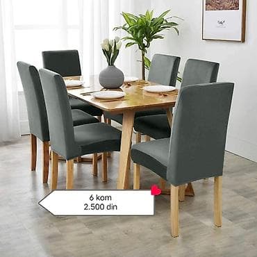 Textile: 🍃Navlake za stolice🍃 🍃Paket sadrži 6 komada 🍃Materijal-pliš 🍃Cena-2500 — 6