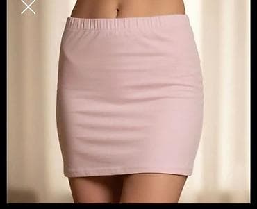 džemperi: Mini suknja – pastelno roze - Kroj: uska, ravna silueta (bodycon) — 1