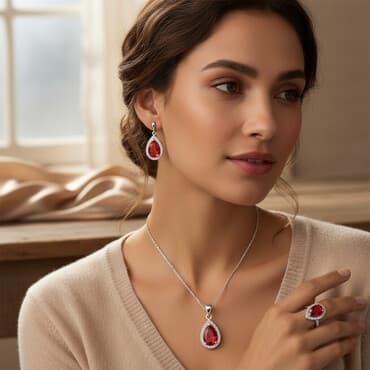 mindjuse detelina sa cetiri lista: Set: Minđuše, Ogrlica, Privezak, Materijal: Cirkon — 1