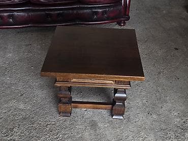 stilske komode: Drveni klub sto sa fiokom – klasičan masivni dizajn - Materijal: puno — 9