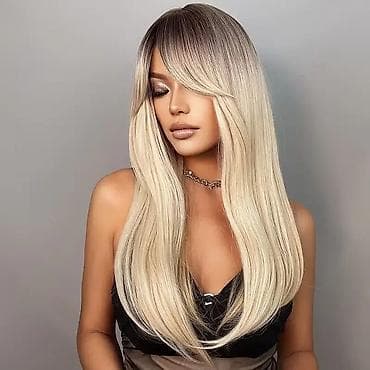 kosulje sa elastinom: Perika – duga, ravna sa blagim talasima na krajevima, ombre plavo do — 3